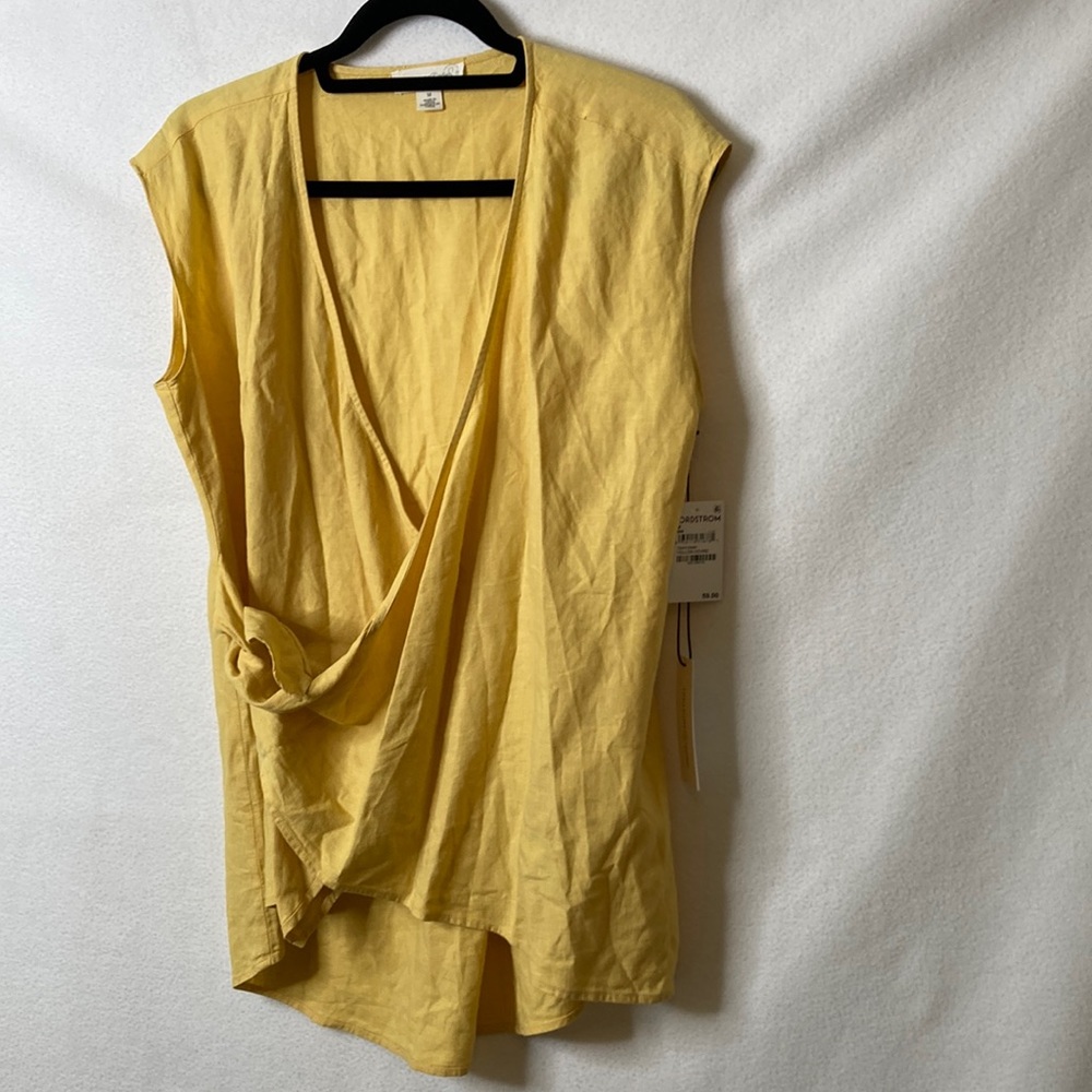 Treasure & Bond yellow tie sleeveless top.